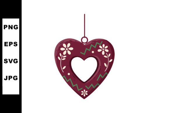 Charming Hanging Heart Ornament with F