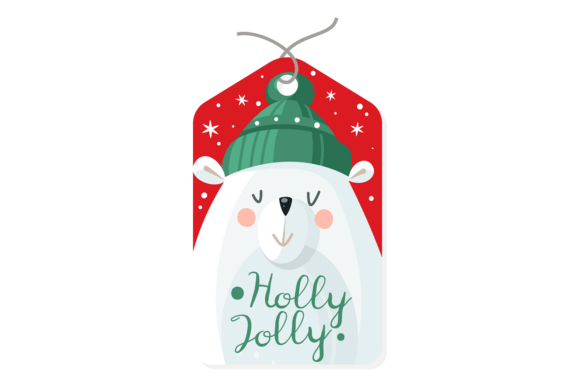 Decorative Gift Label with Polar Bear: Winter Design