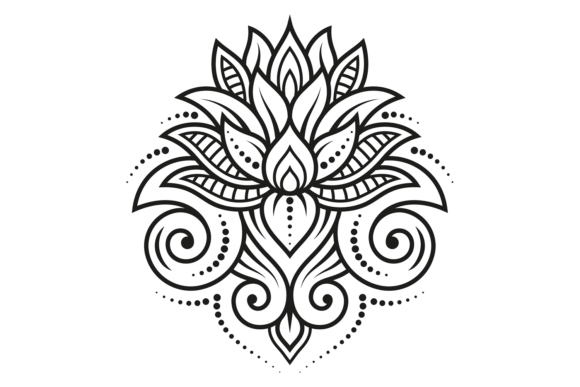 Decorative Lotus Drawing: Creative Flower Design