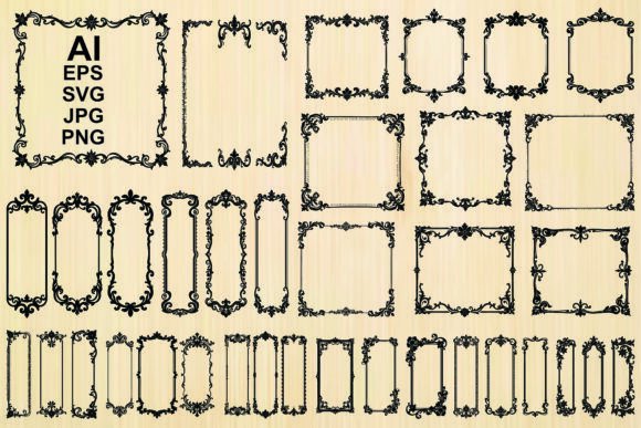 Decorative Rectangular Frame Laser Cut Designs