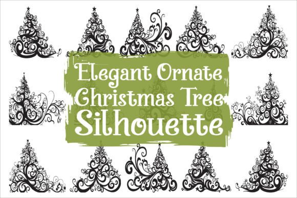 Elegant Decorative Holiday Tree Silhouettes for Crafting