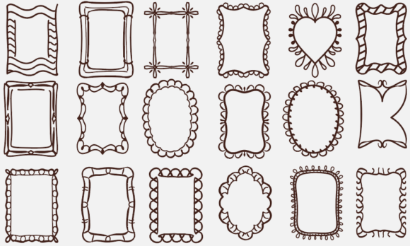 Elevate Your Designs with Hand Drawn Decorative Line Art Frame SVG