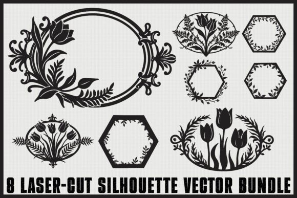 Elevating Design Projects with a Versatile Decorative Border Silhouette Set