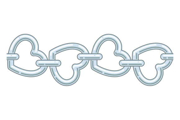 Evaluating Heart Link Chain Romantic Decorative Silver Borders for Design Projects