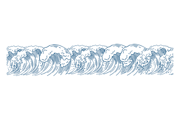 Evaluating the Storm Wave Decorative Border: A Seamless Vintage Design Asset