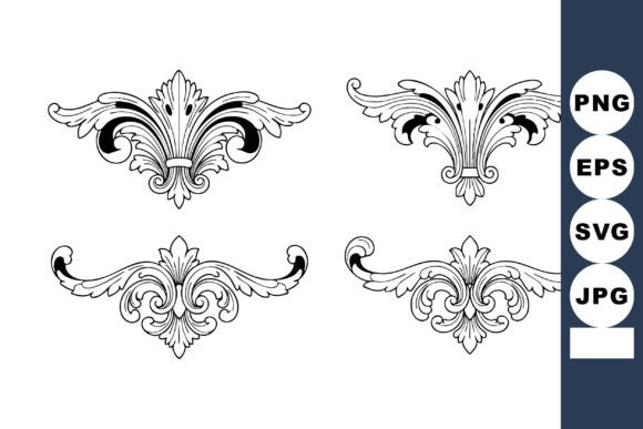 Ornate Vintage Decorative Floral Vector Set