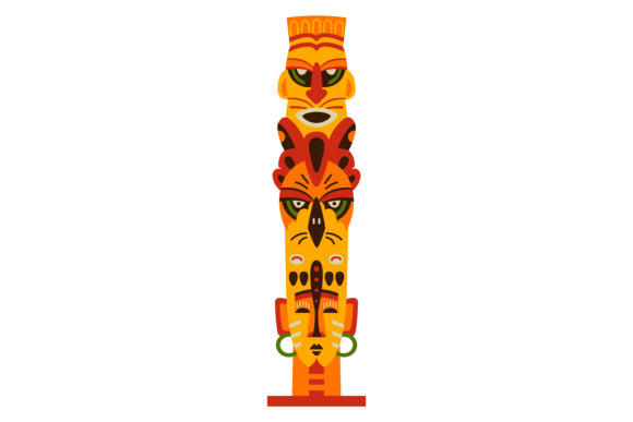Tribal Decorative Pole: Ancient Color Heritage