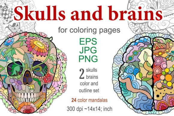 Unlocking Creative Potential with Hand-Drawn Decorative Skulls and Brains