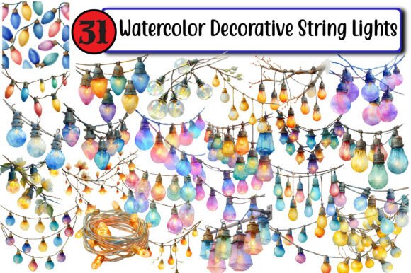 Watercolor Decorative String Lights for Creators